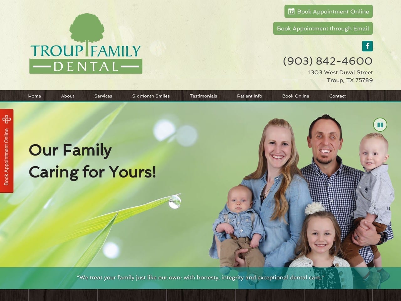 Troup Family Dental Website Screenshot from troupfamilydental.com