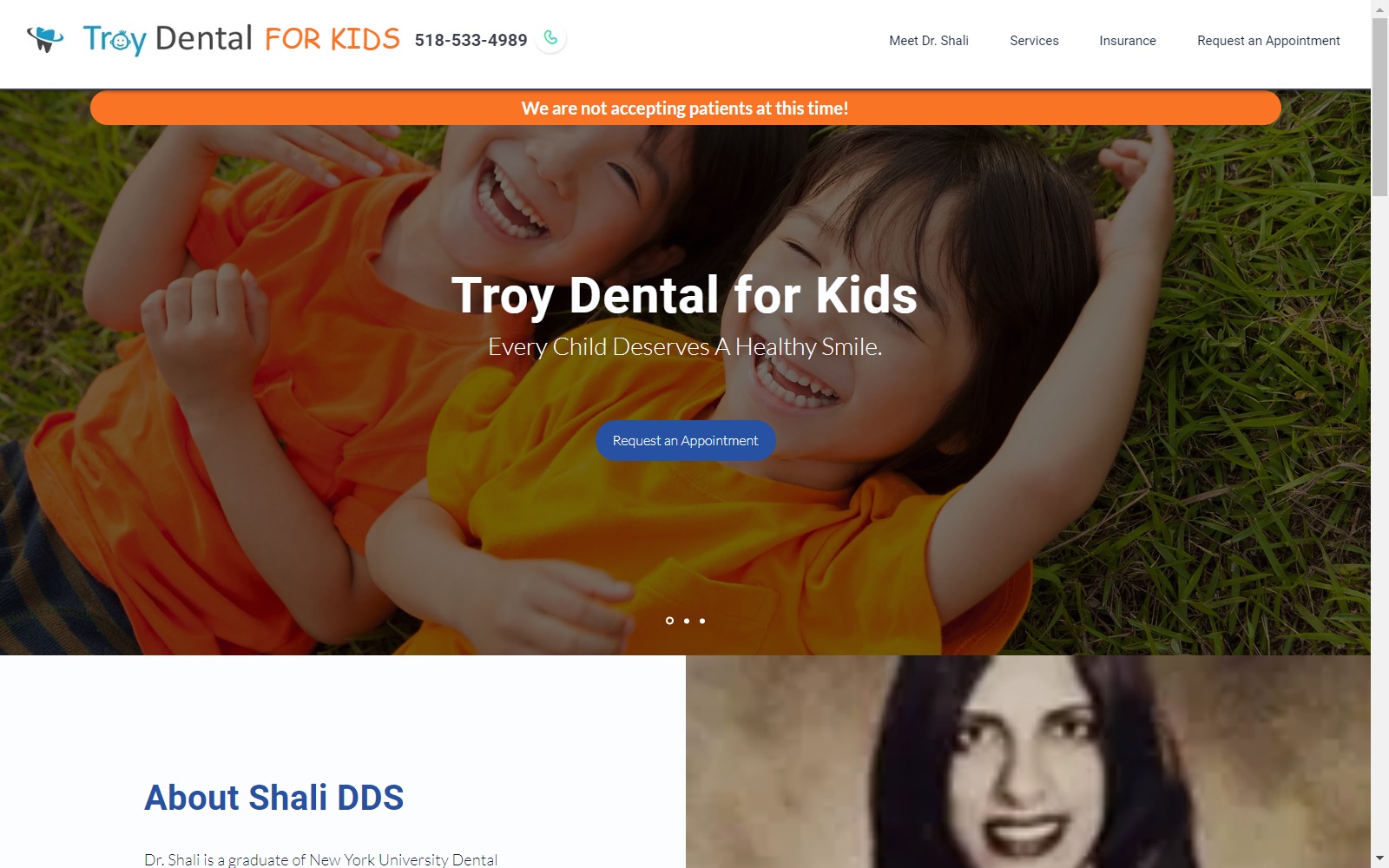 troydentalkids.com screenshot