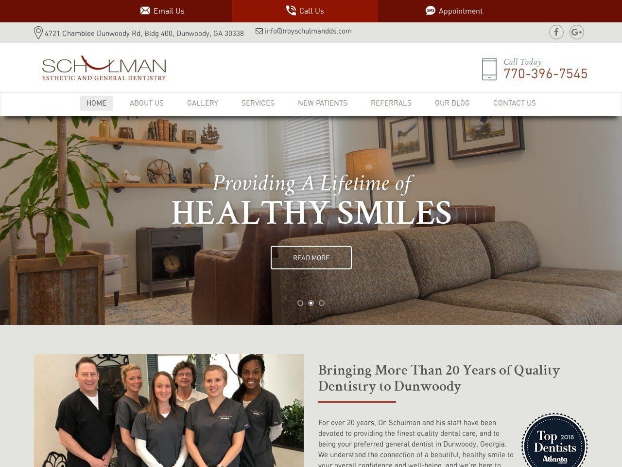 Schulman Esthetic Dentist Website Screenshot from troyschulmandds.com