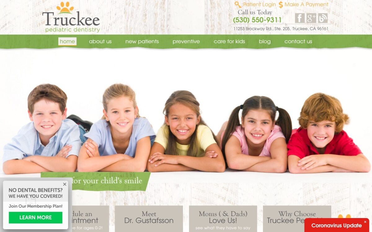 truckeepediatricdentistry.com screenshot