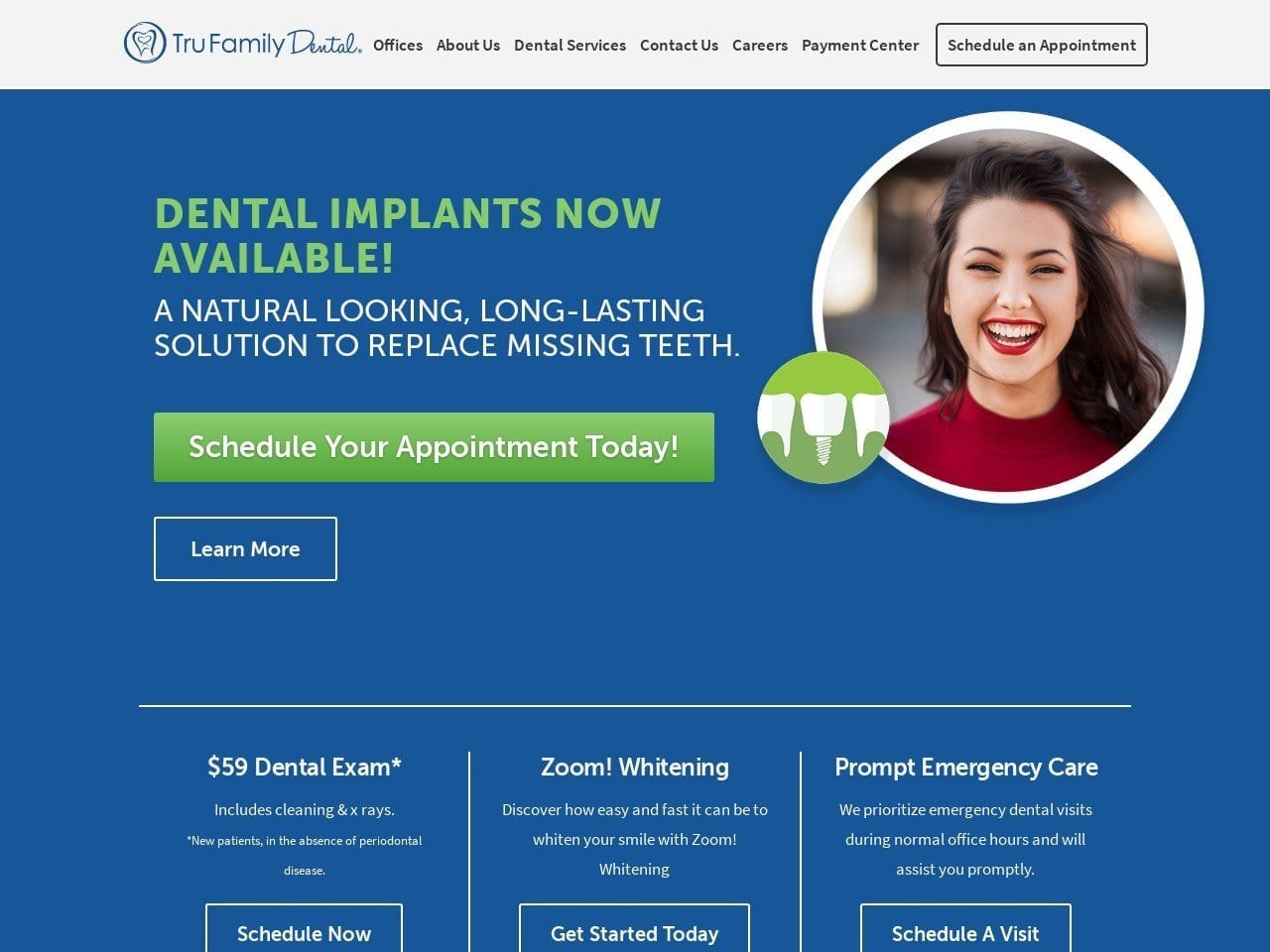 Tru Family Dental Crystal Lake Website Screenshot from trufamilydental.com