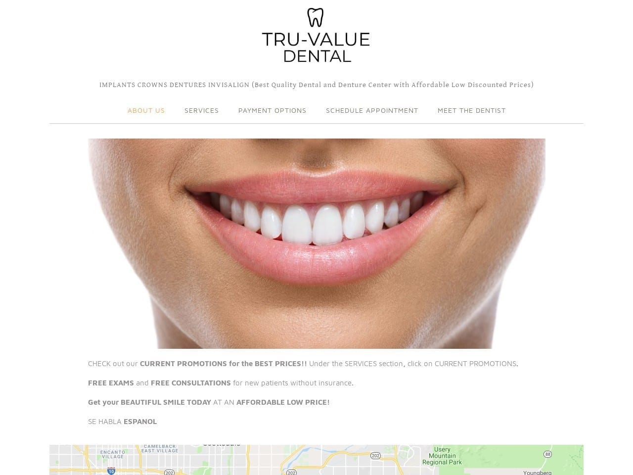 Dr. Peter G. Garcia DDS Website Screenshot from truvaluedental.com