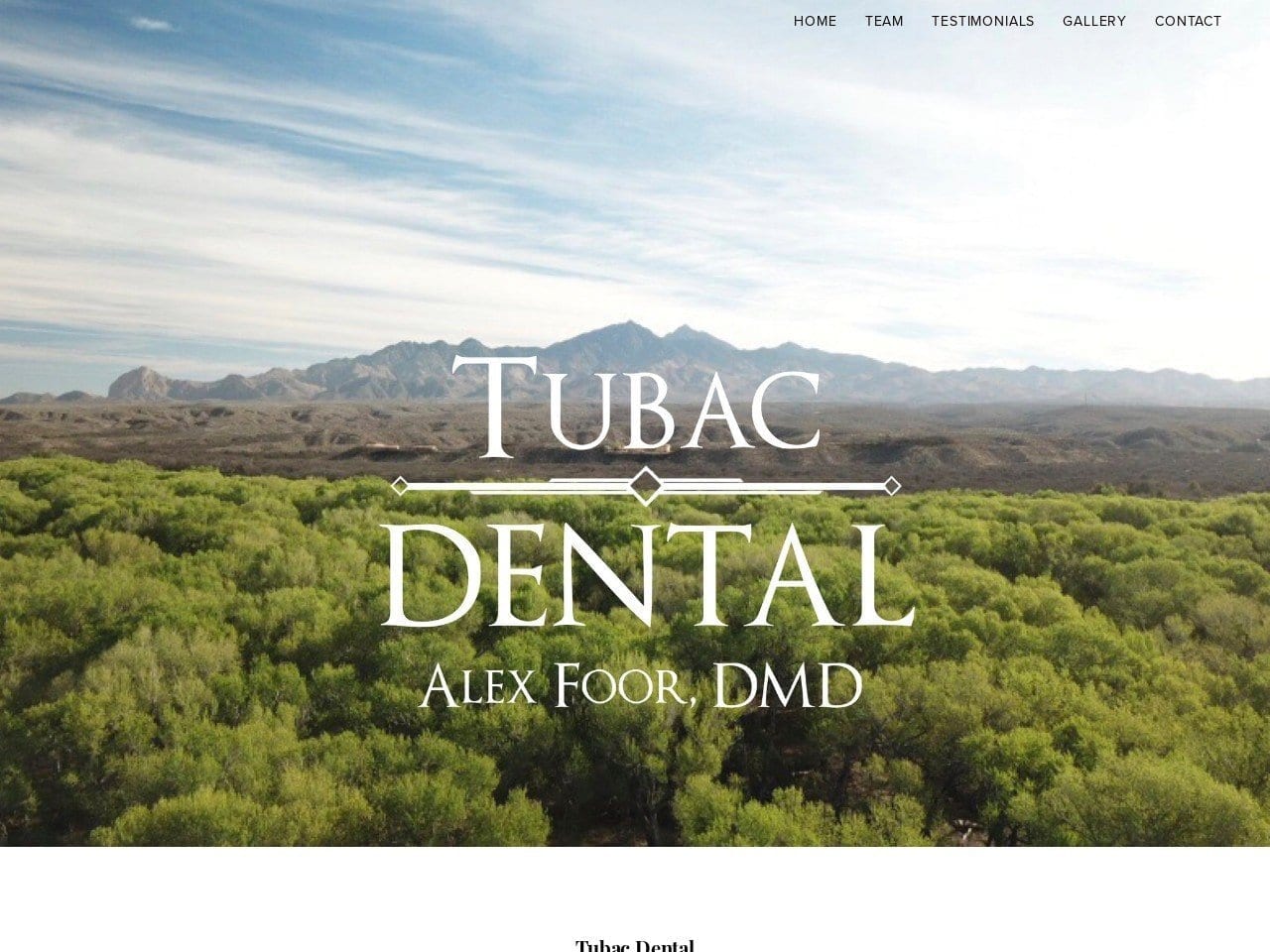 Tubac Dental Website Screenshot from tubacdental.com