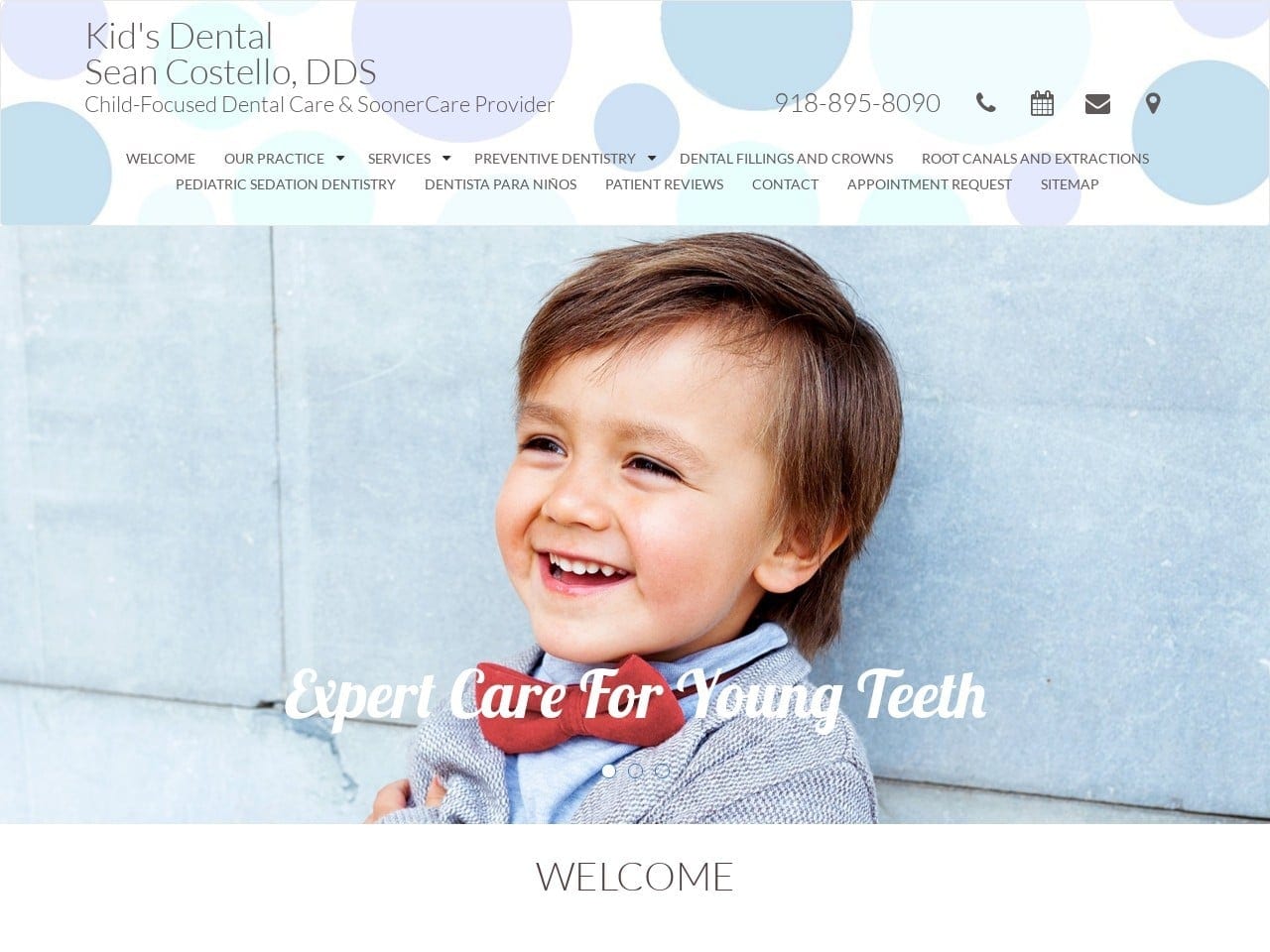 Kids Dental Website Screenshot from tulsakidsdental.com