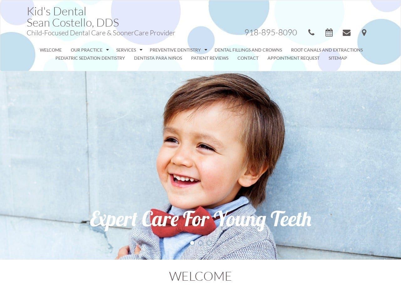 Kids Dental Website Screenshot from tulsakidsdental.com