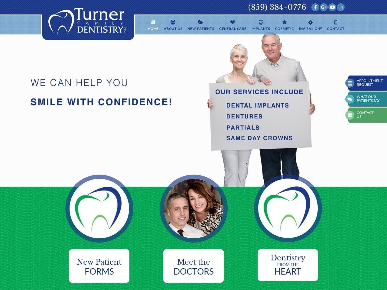 Turner Family Dental  Center Website Screenshot from turnerfamilydentalcenter.com