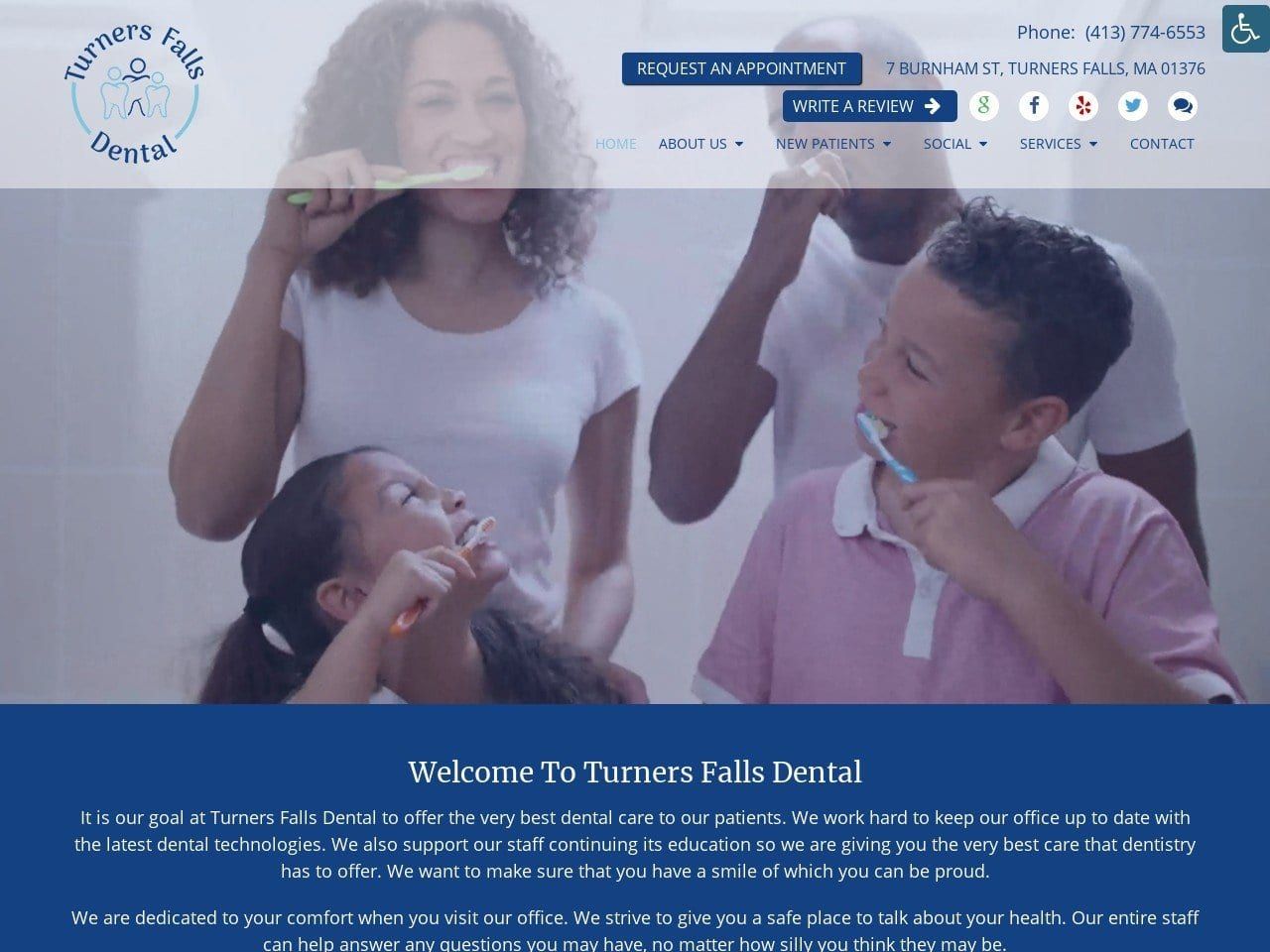 Turners Falls Dental Jeffrey M. Collura DMD Website Screenshot from turnersfallsdental.com