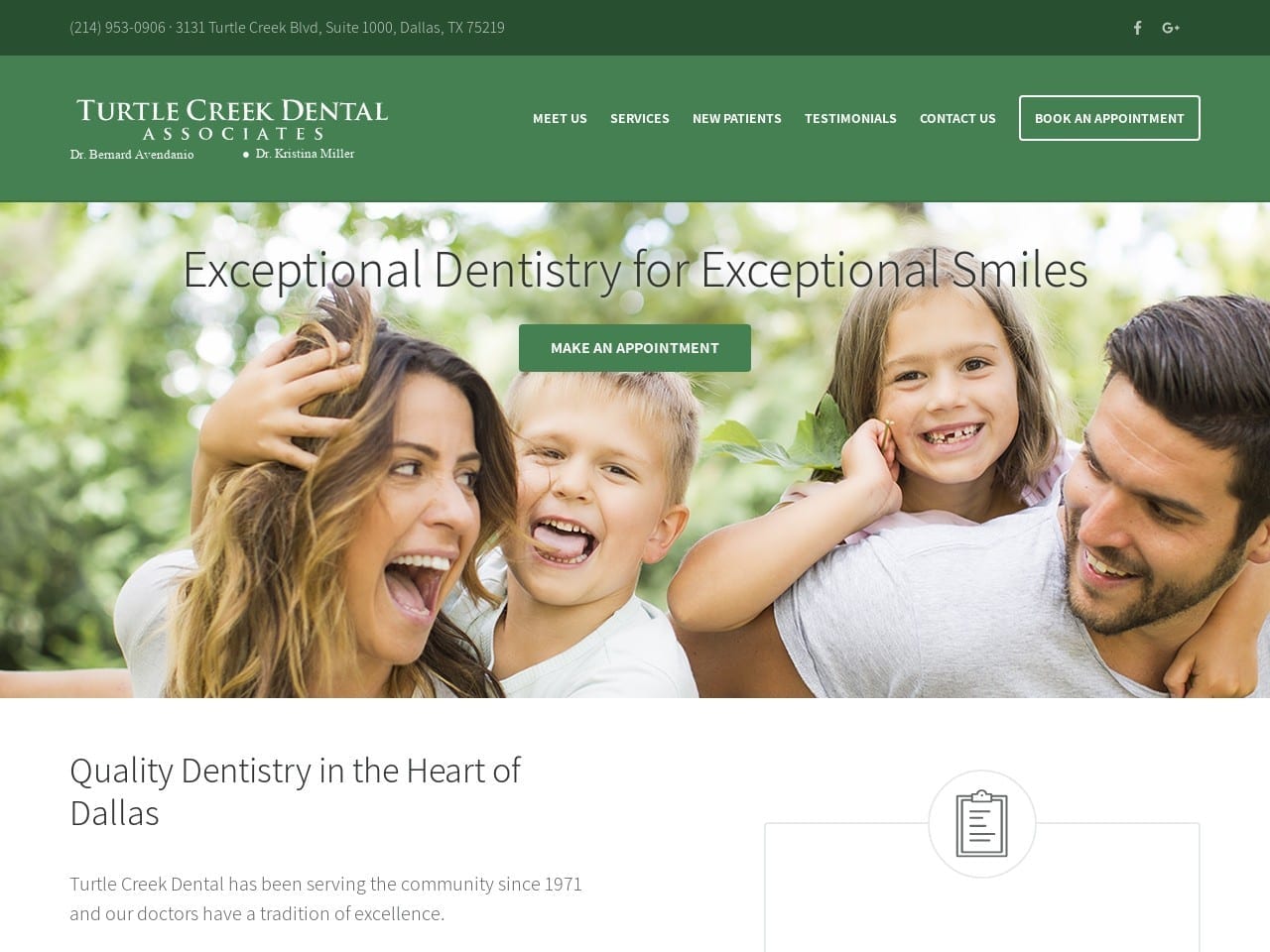 Turtlecreek Dental  Associates Website Screenshot from turtlecreekdentalassociates.com