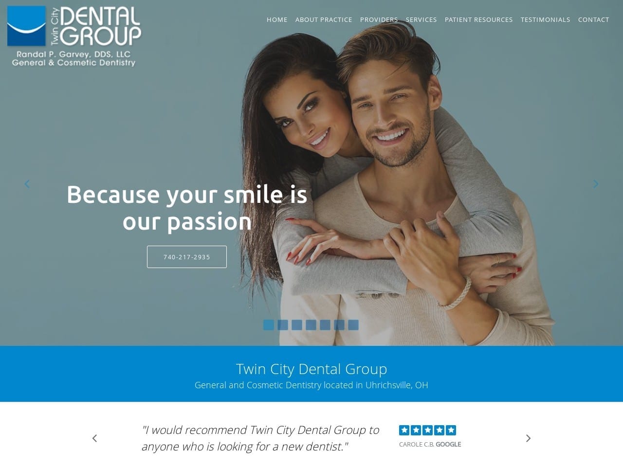 Twin City Dental Group Website Screenshot from twincitydentalgroup.com