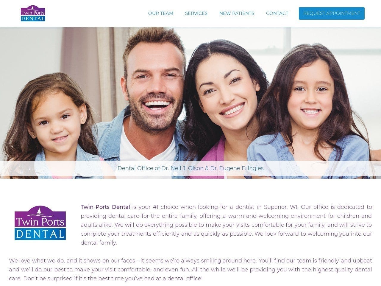 Twin Ports Dental Llc Website Screenshot from twinportsdental.com