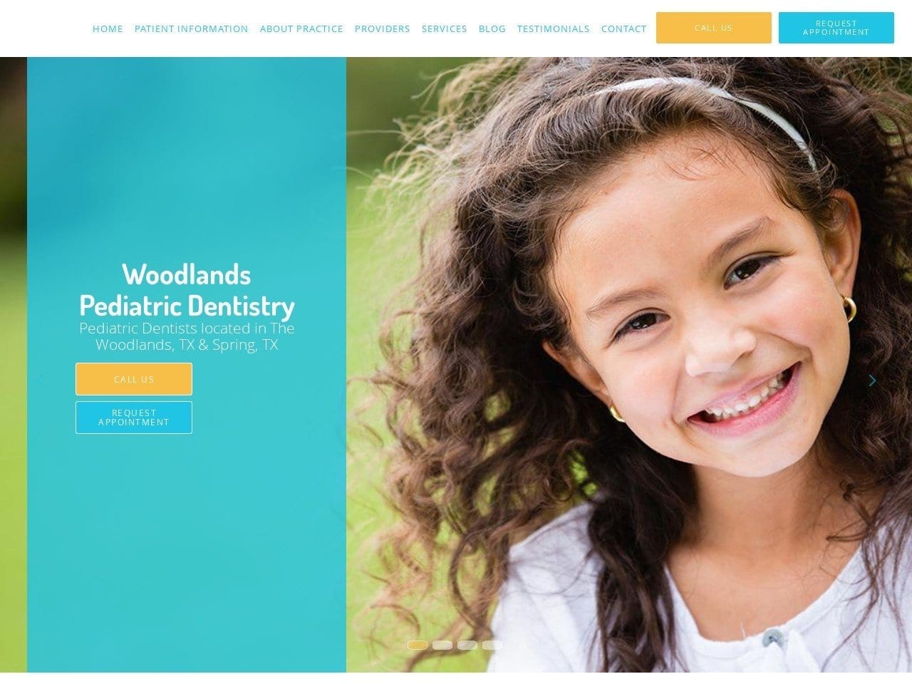 Woodlands Pediatric Dentist Website Screenshot from twkidsdentist.com