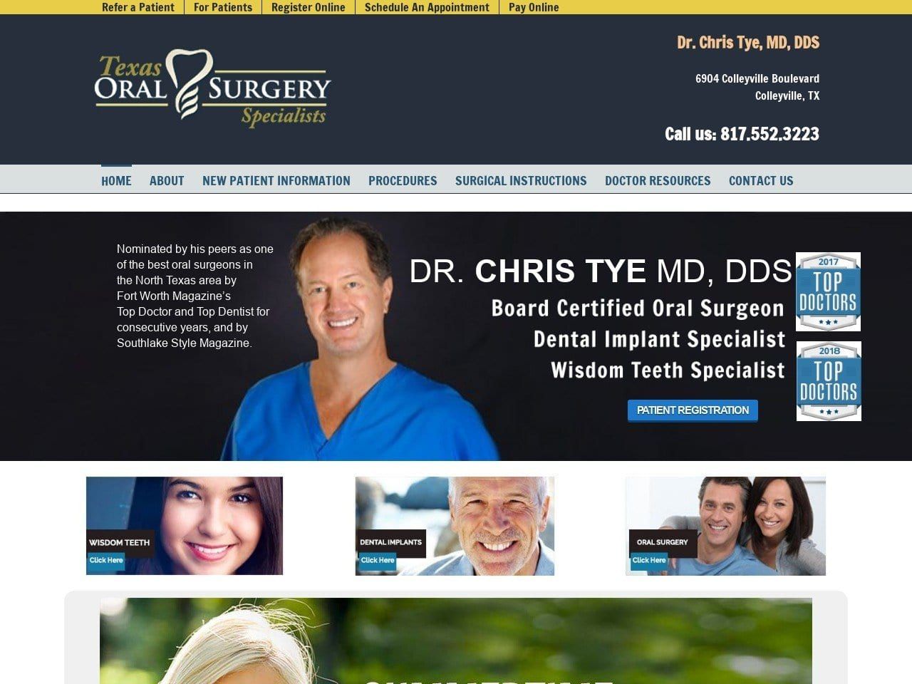 Dr. Chris D. Morris Md Dds Website Screenshot from txoss.com