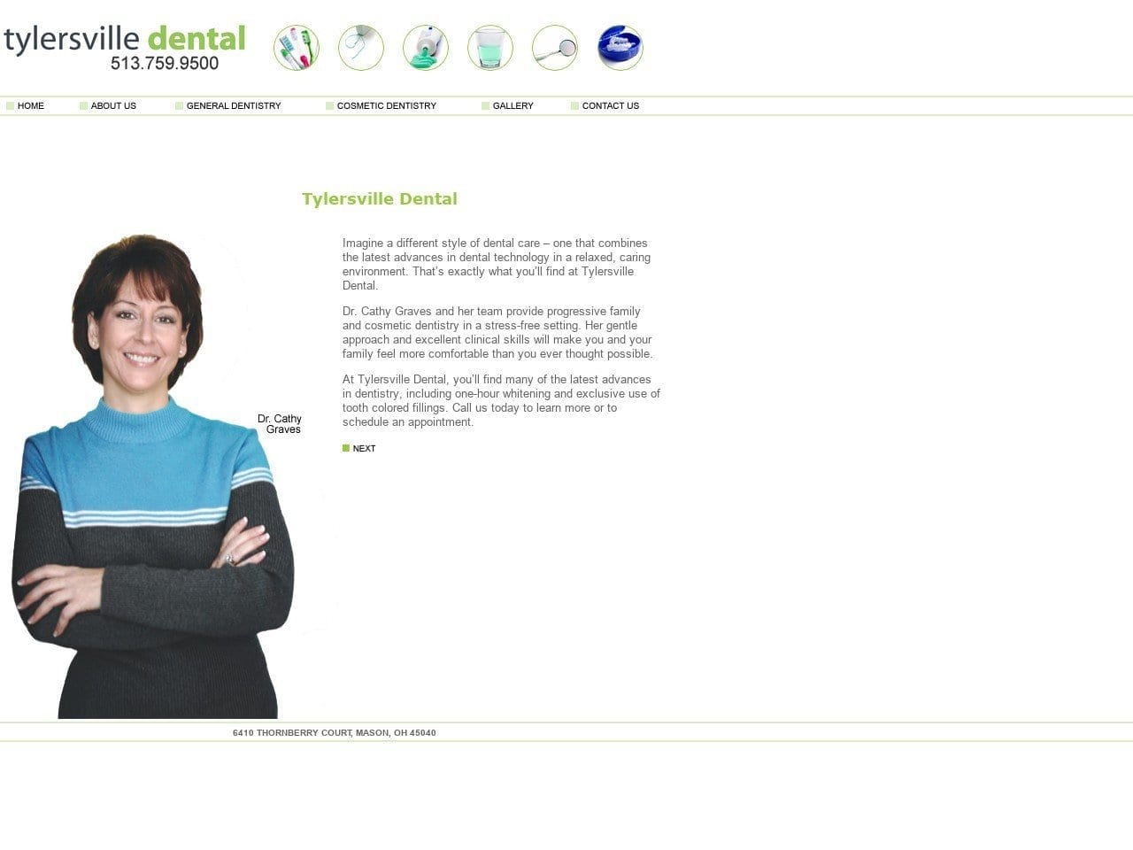 Cathy L Graves DDS Website Screenshot from tylersvilledental.com