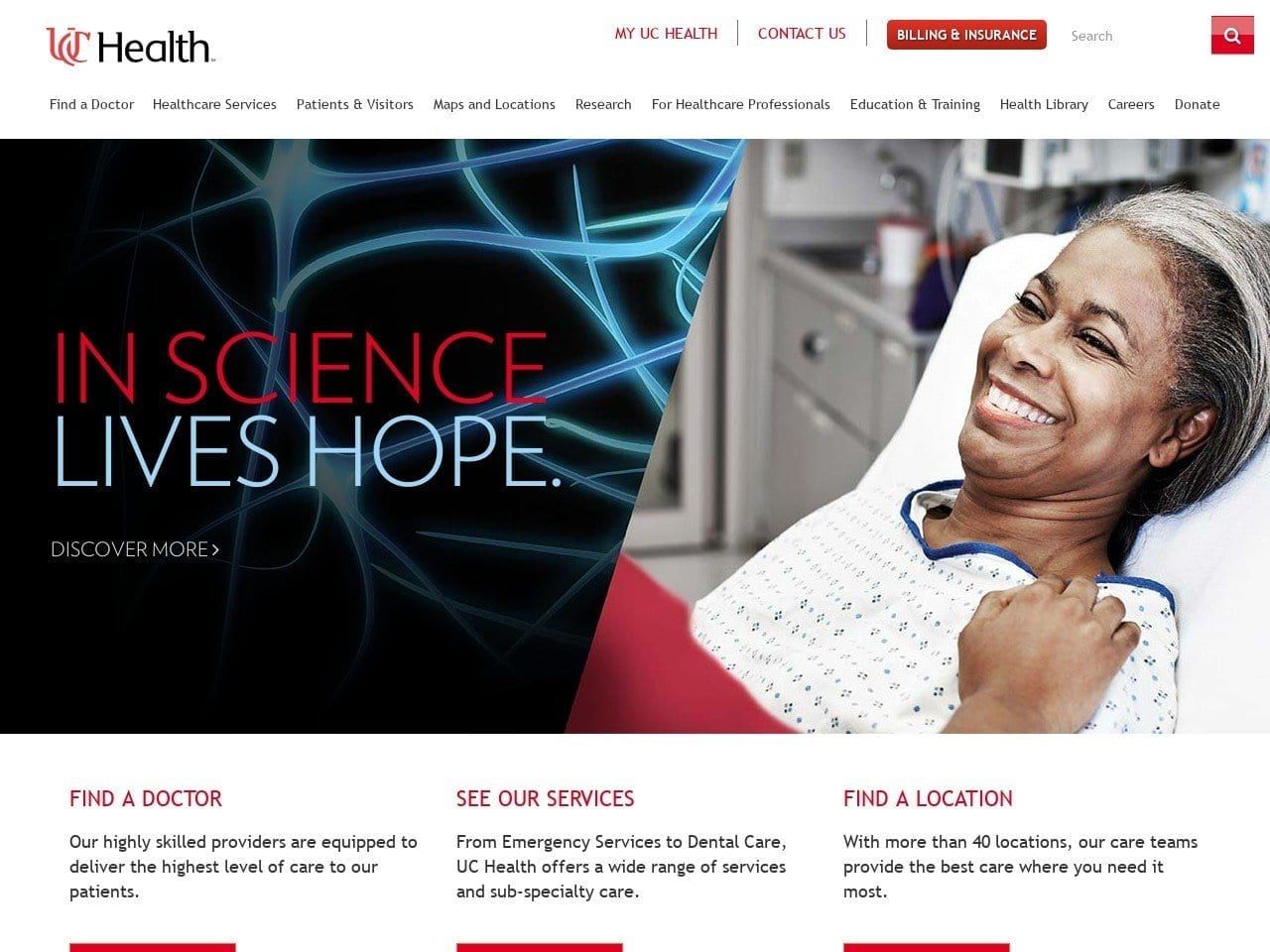 Dr. Gary Robins DMD Website Screenshot from uchealth.com