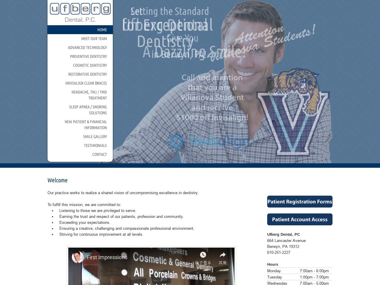 Ufberg Dental P.C. Website Screenshot from ufbergdental.com