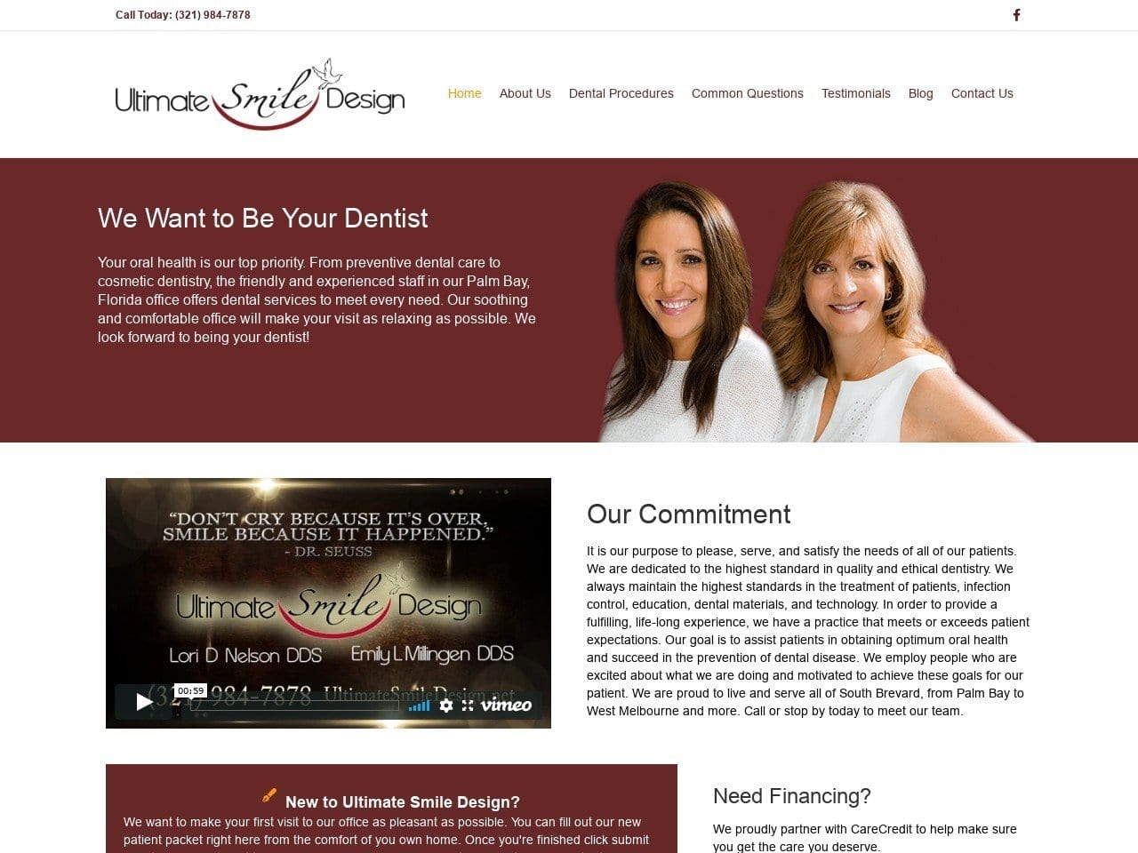 Lori D. Nelson DDS Website Screenshot from ultimatesmiledesign.net