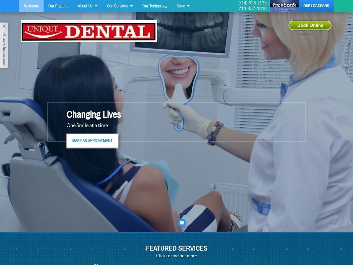 Unique Dental Website Screenshot from uniquedental2014.com