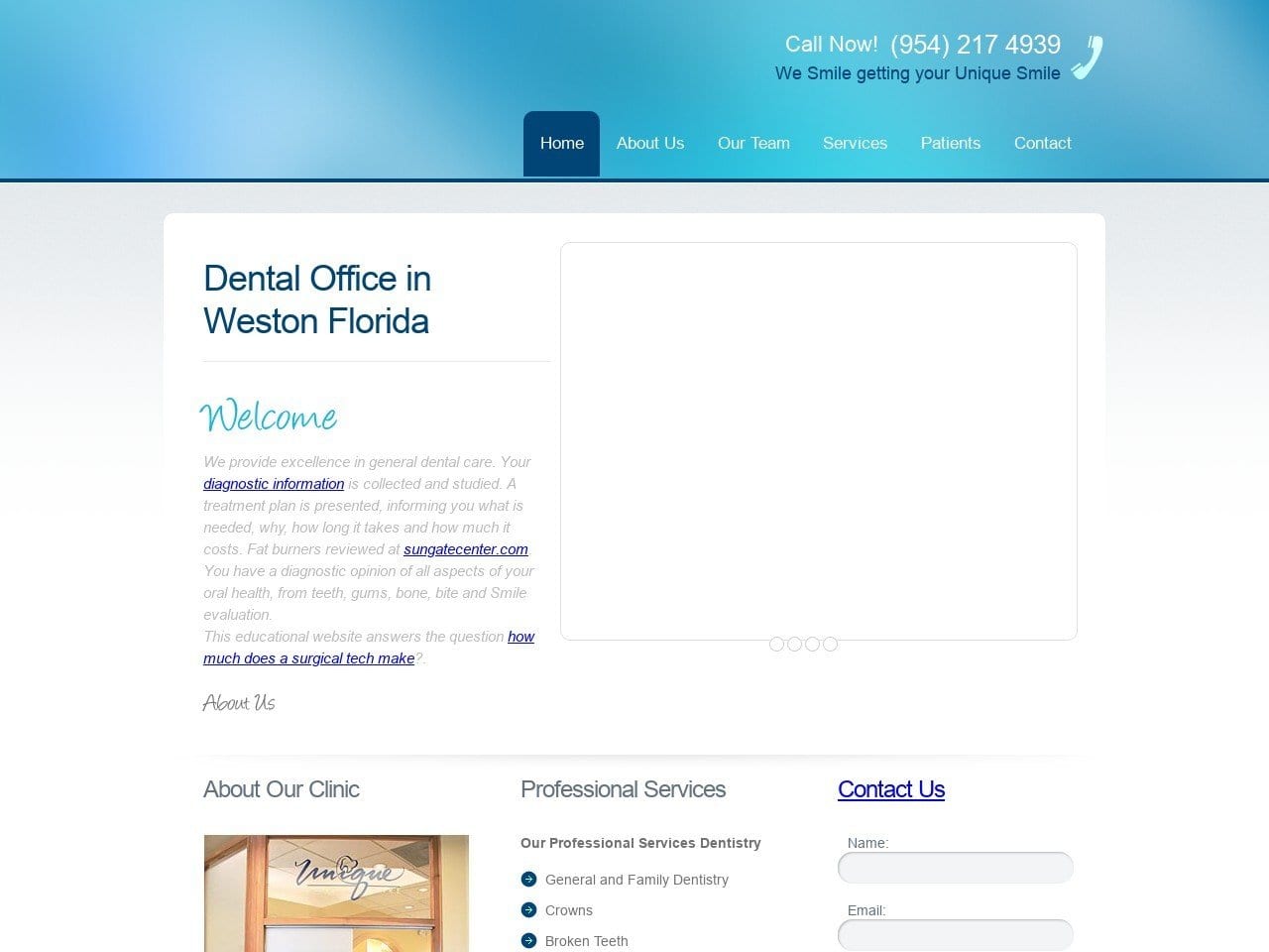 Unique Dental Care Website Screenshot from uniquedentalcarefl.com