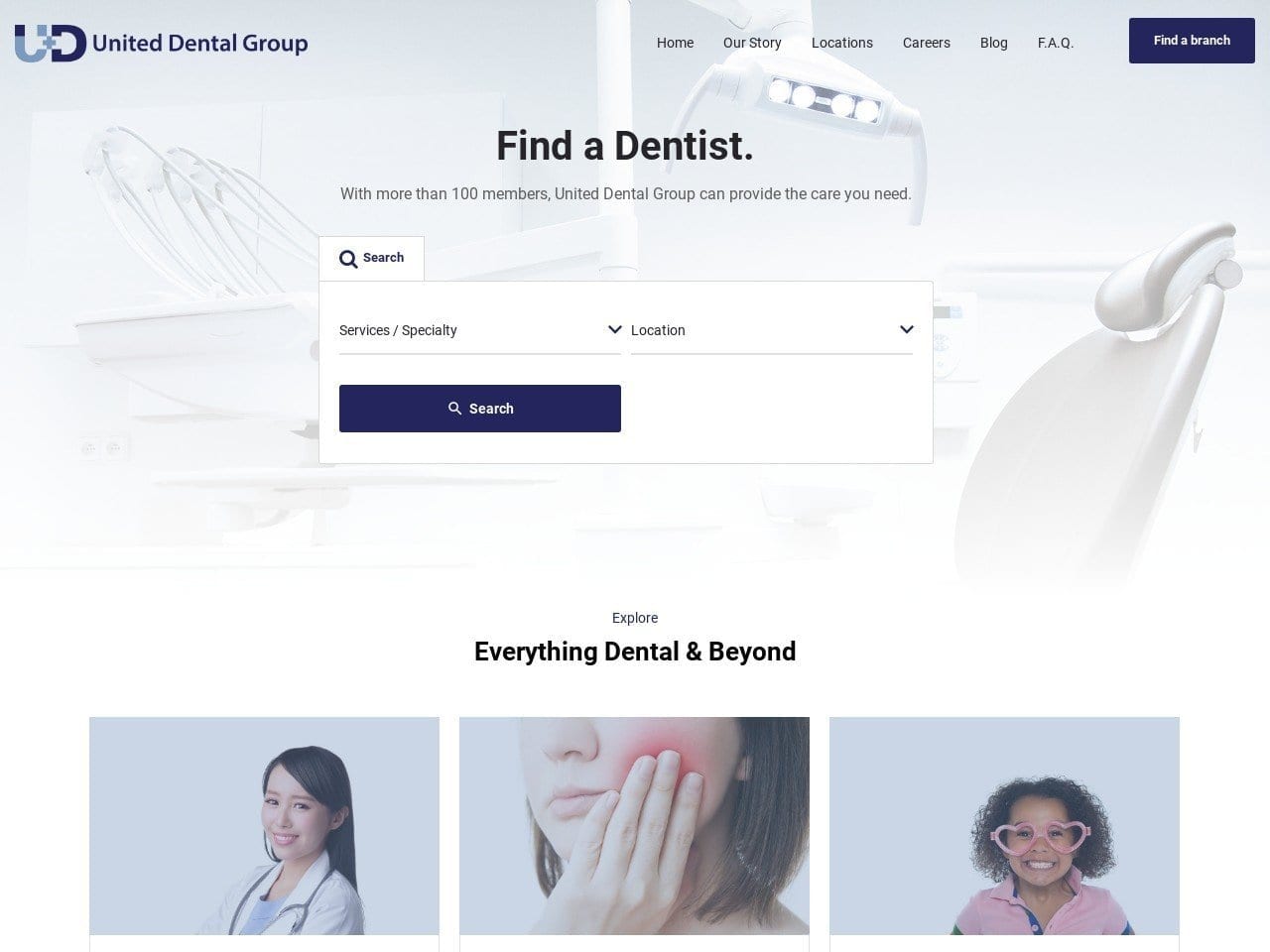 United Dental Group Website Screenshot from uniteddentalgroup.com