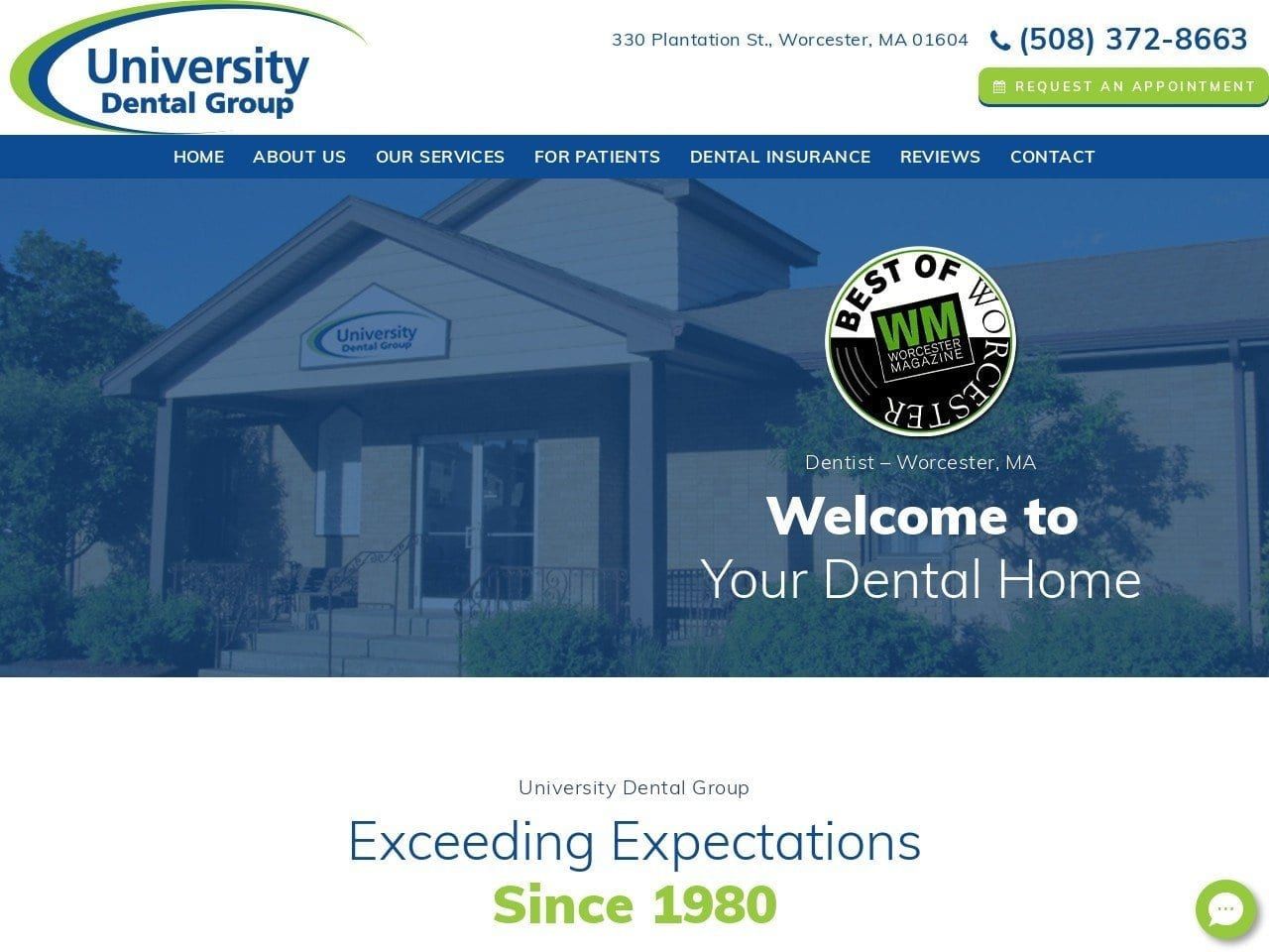 University Dental Group Website Screenshot from universitydentalgroup.com