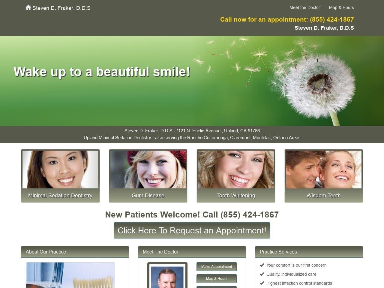 Steven D Fraker Inc Website Screenshot from uplanddentalcare.com