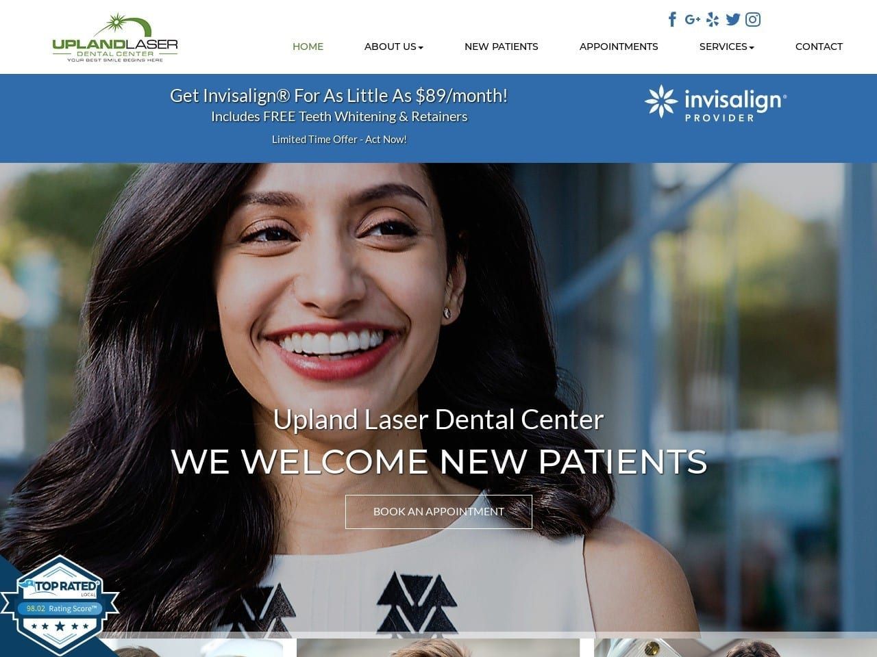 Upland Smiles Dentistry Website Screenshot from uplandsmilesdentistry.com
