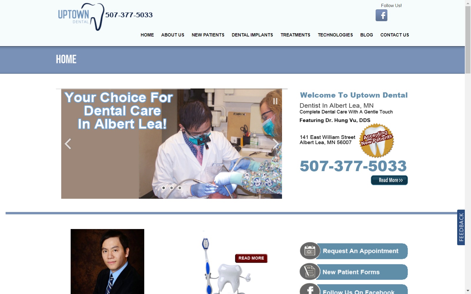 uptowndental.org screenshot