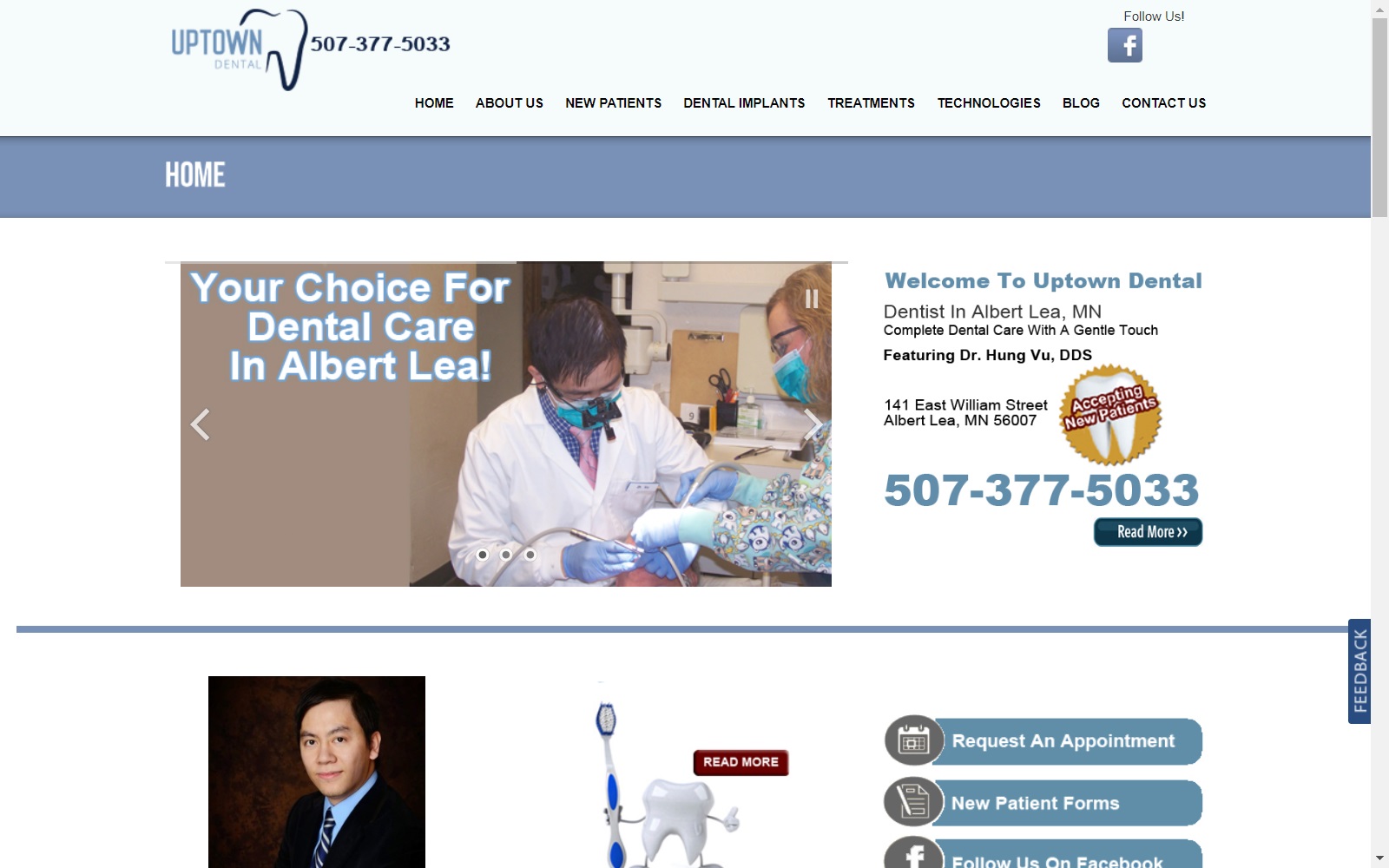 uptowndental.org screenshot