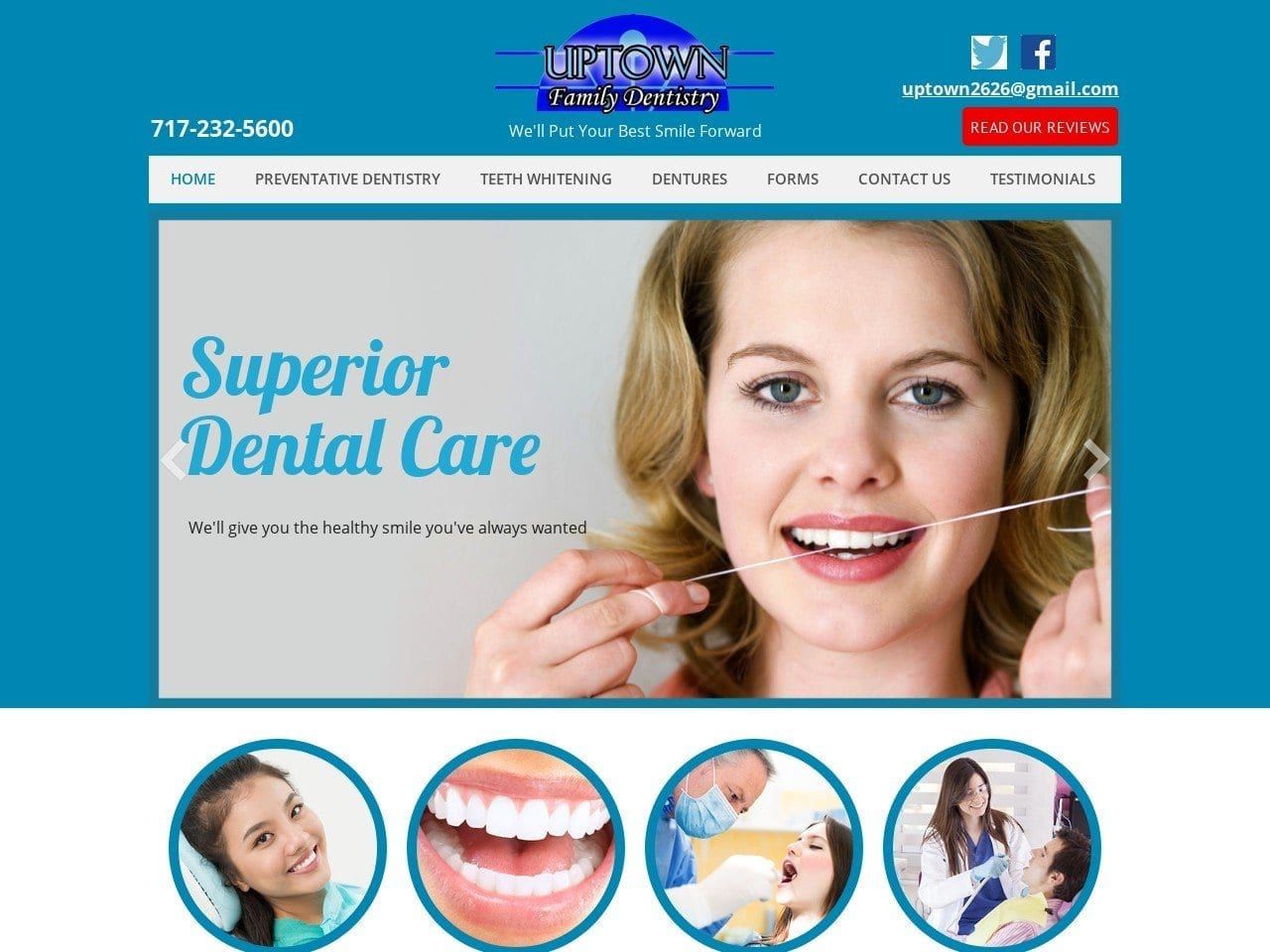 Uptown Family Dentistry Website Screenshot from uptownfamilydentistryhbg.com