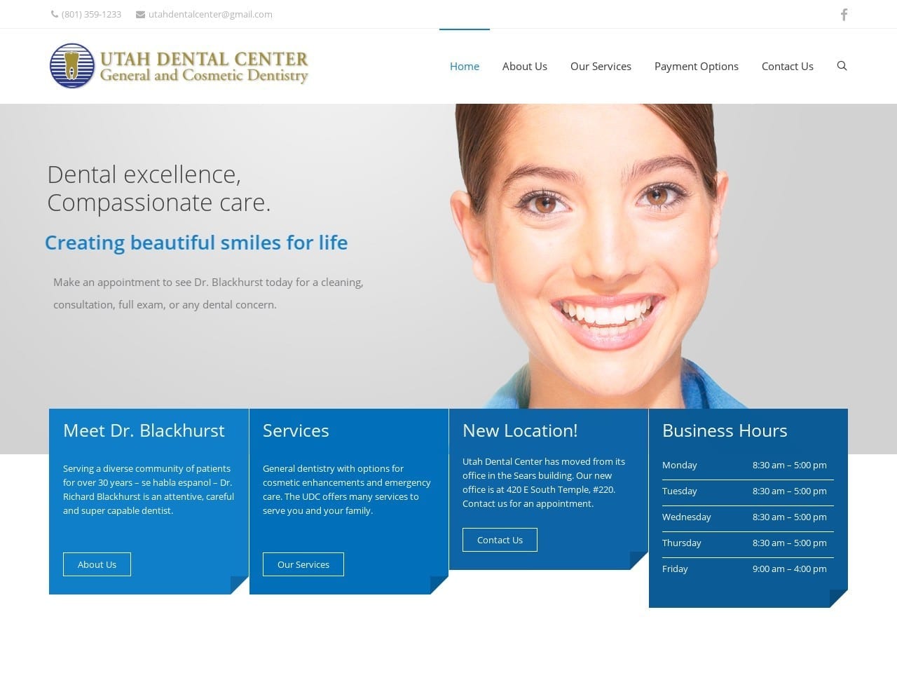 Dr. Richard L. Blackhurst DDS Website Screenshot from utah-dental-center.com