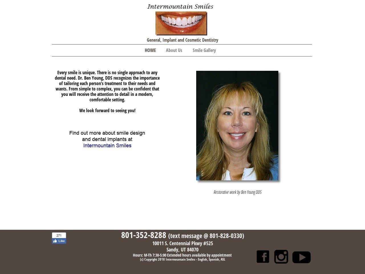 Utah Smilecare Website Screenshot from utahsmilecare.com