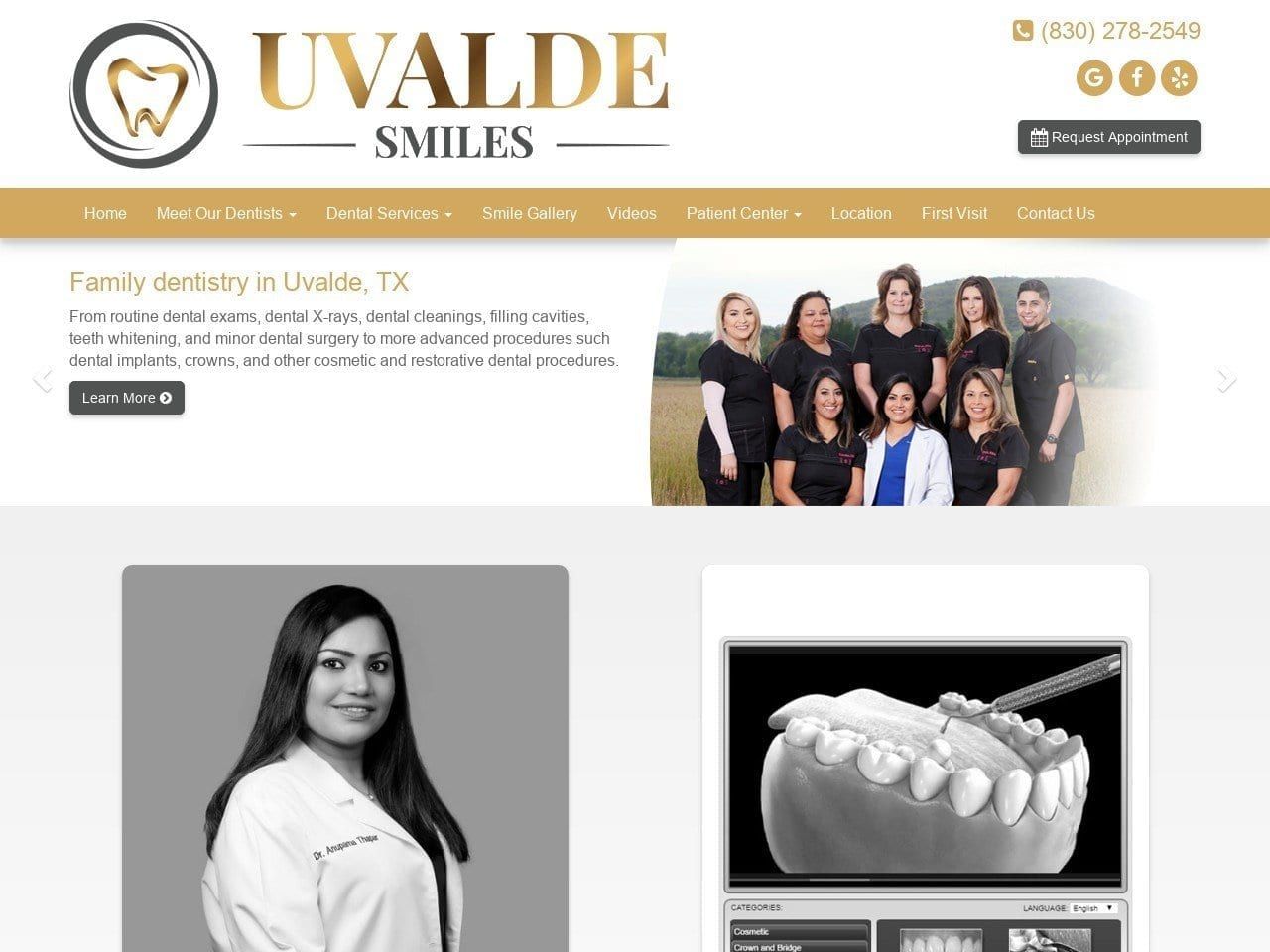 Brandi M. Lindsey DDS Website Screenshot from uvaldedental.com