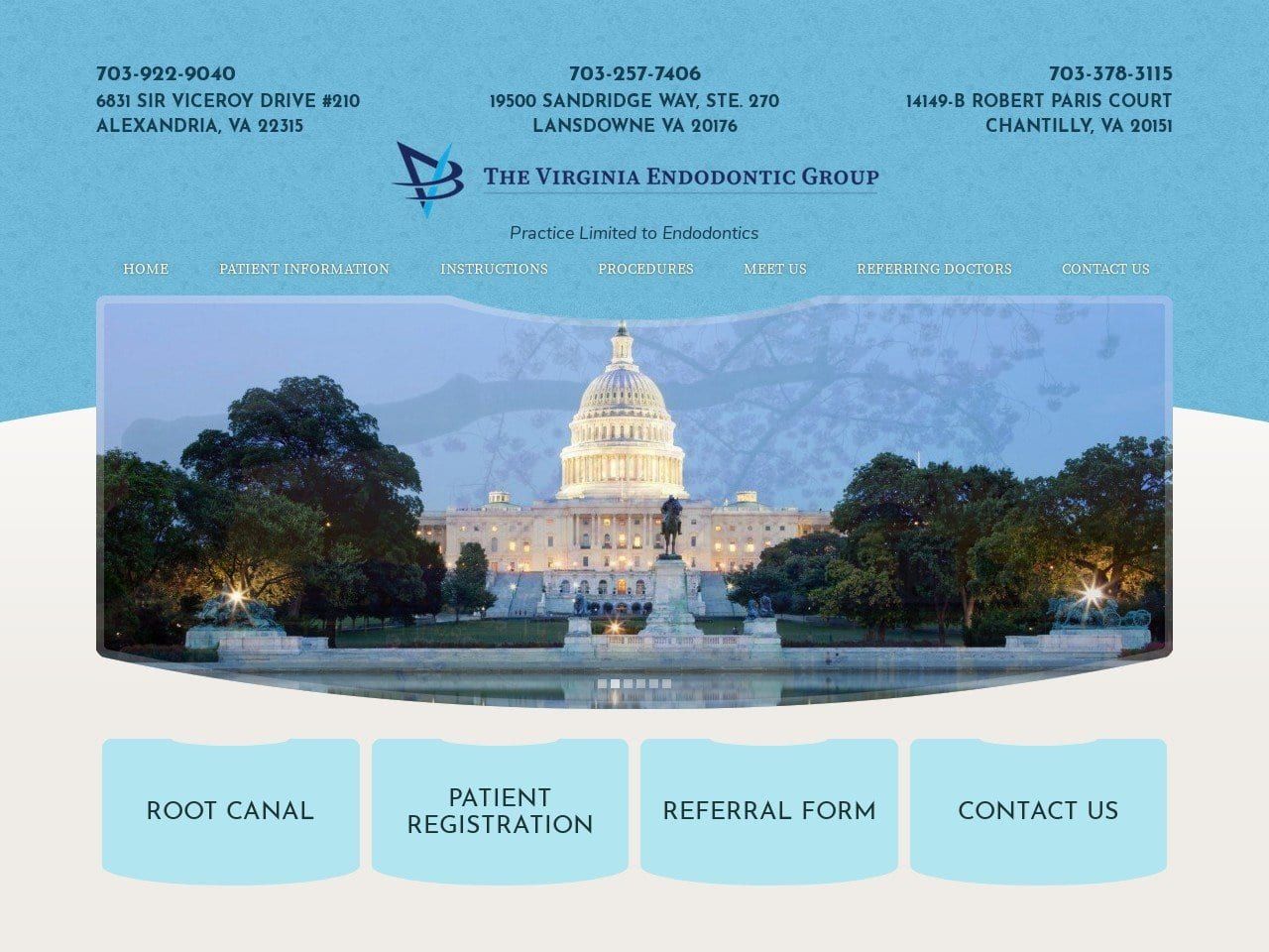 Virginia Endodontic Group Website Screenshot from vaendogroup.com