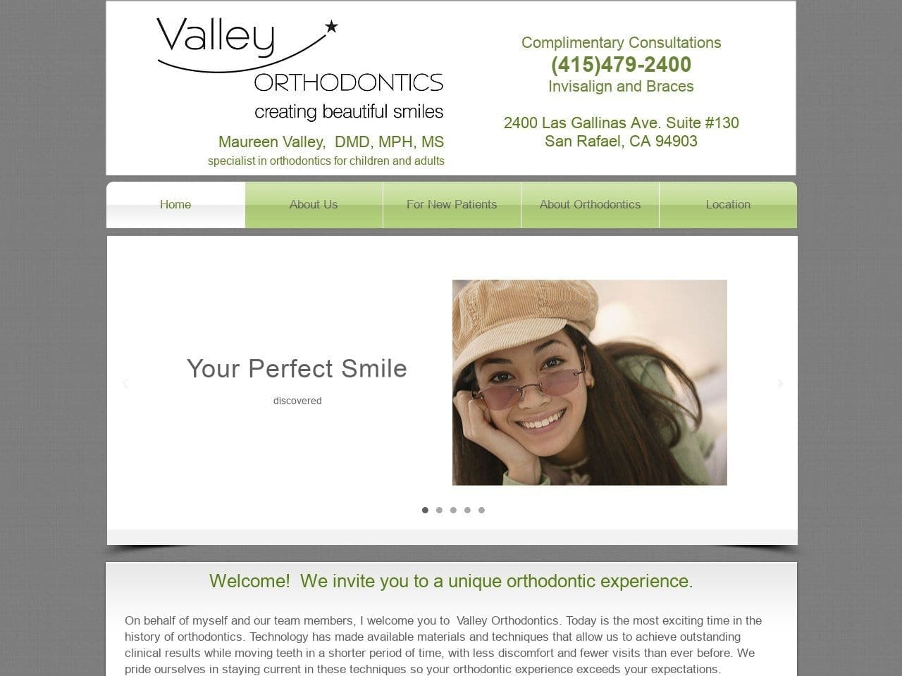 Valley Orthodontics Website Screenshot from valleyorthodontics.net