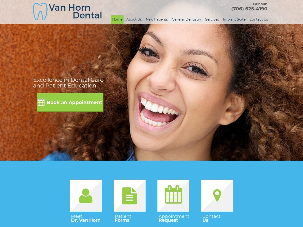 Dorsey L Van Horn Family Dental Website Screenshot from vanhorndental.com