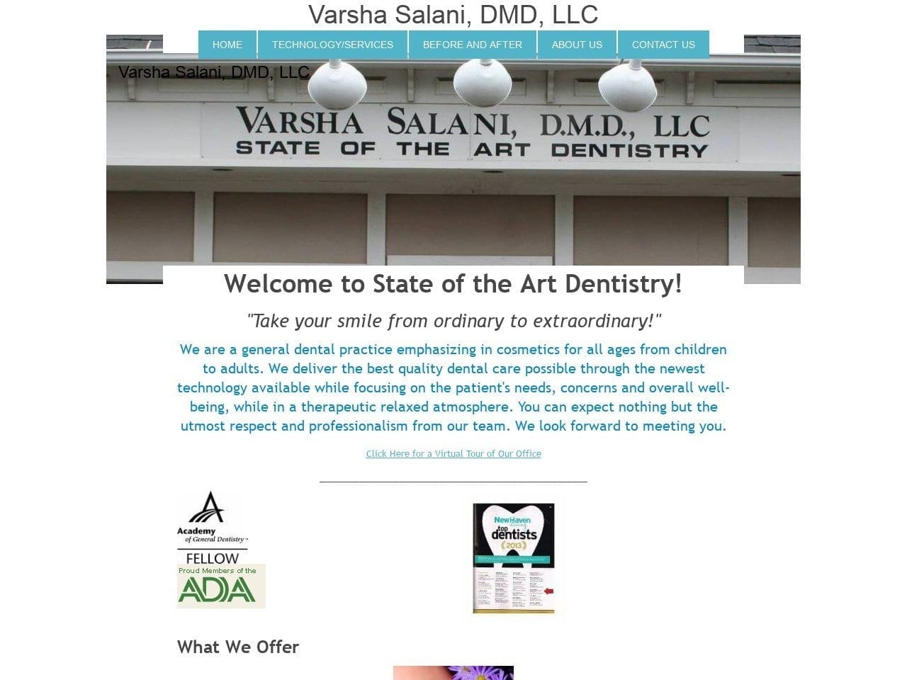 State Of The Art Dentist Website Screenshot from varshasalanidmd.com