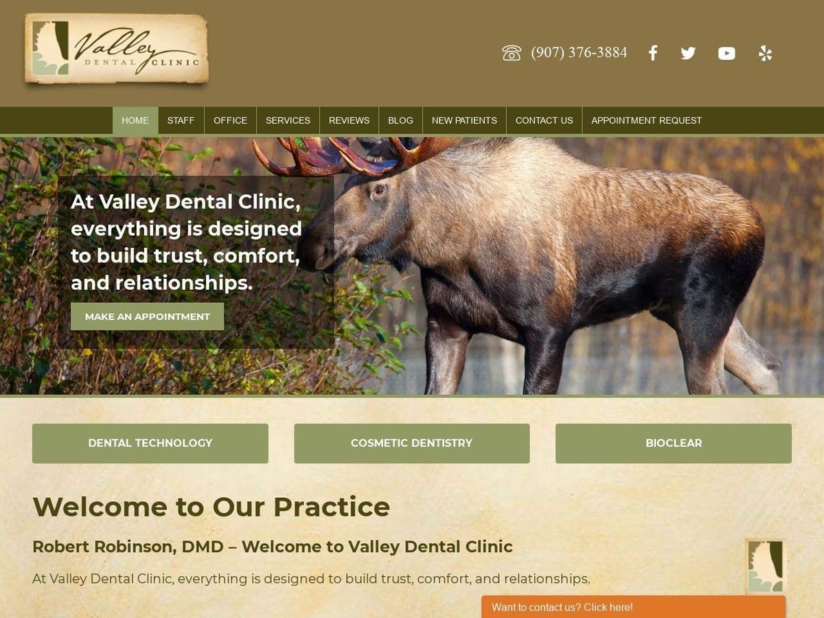 Valley Dental Clinic Website Screenshot from vdcak.com