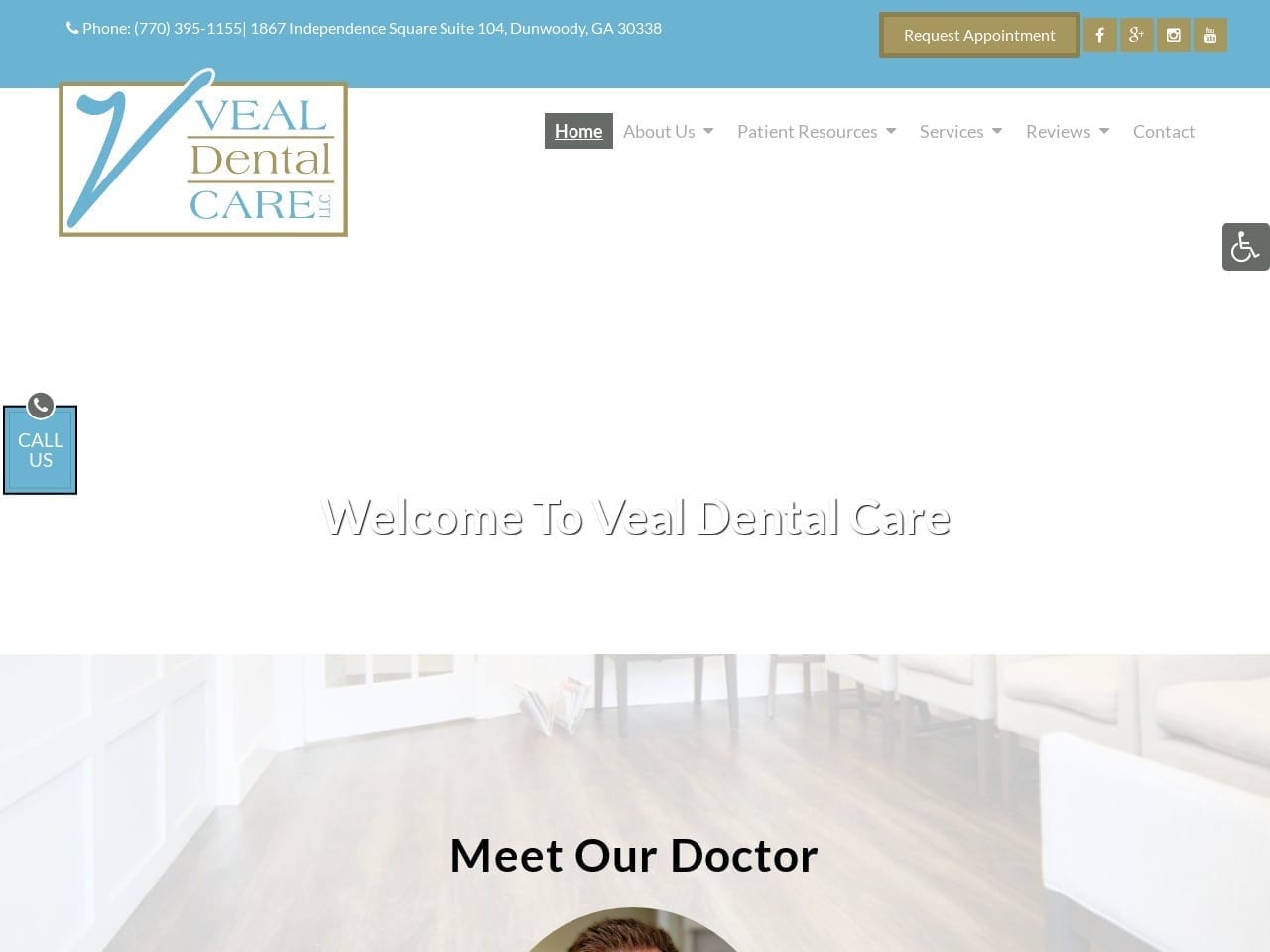 Veal Dental Care Website Screenshot from vealdentalcare.com