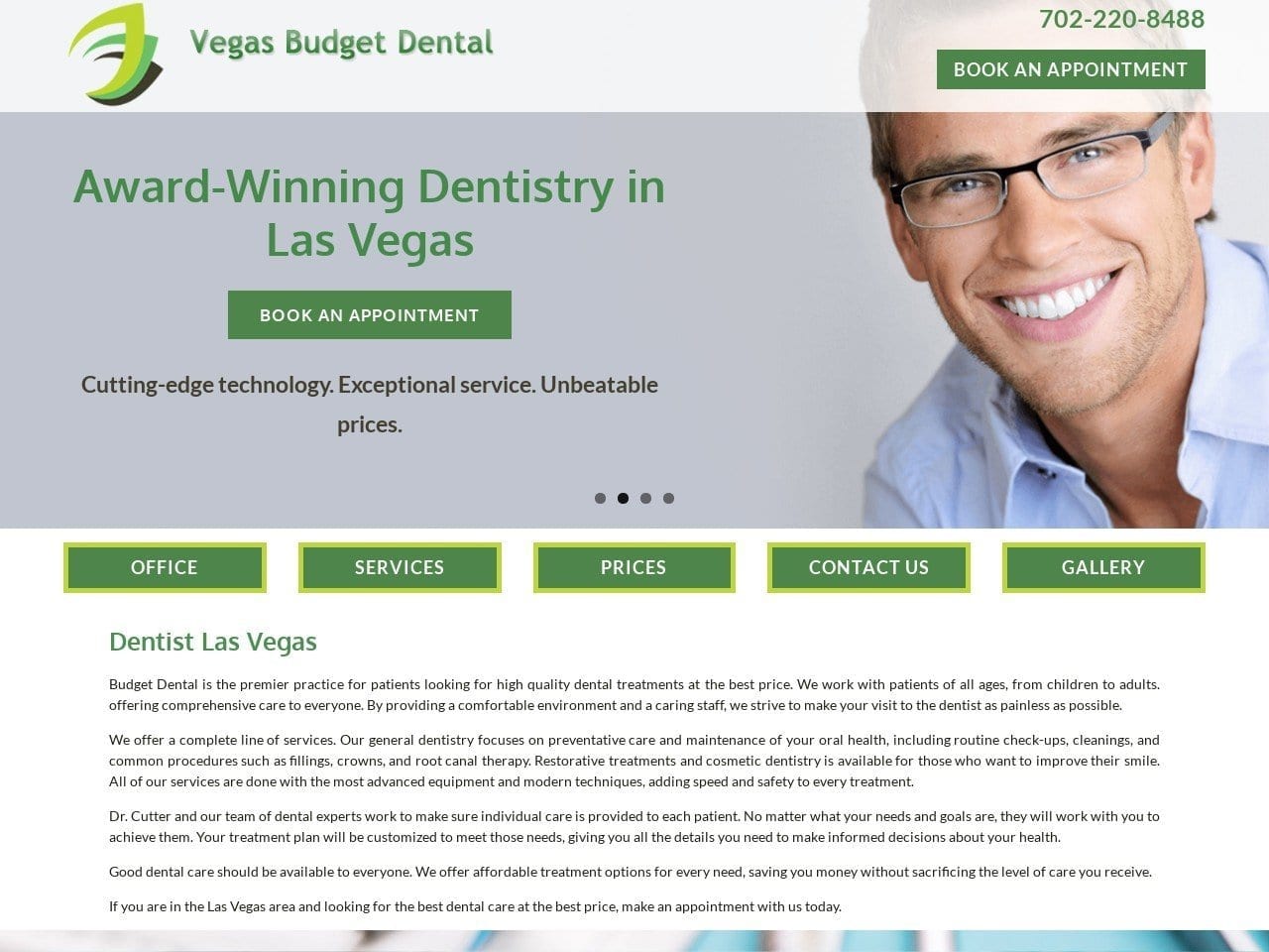 Budget Dental Website Screenshot from vegasbudgetdental.com