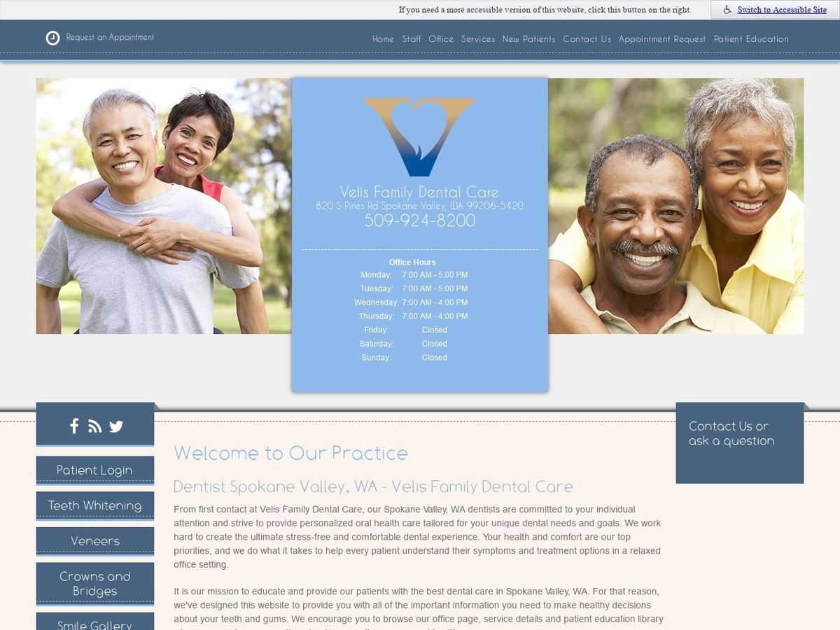 Velis & Associates Velis Nicholas G DDS Website Screenshot from velisdental.com