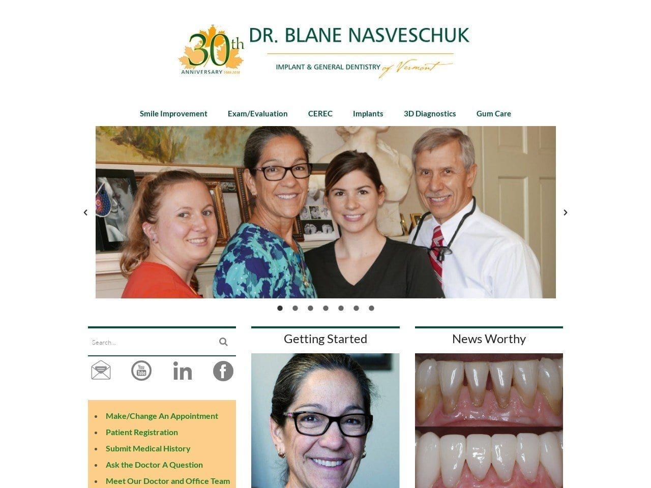 Implant Dentist Website Screenshot from vermontdentistry.com