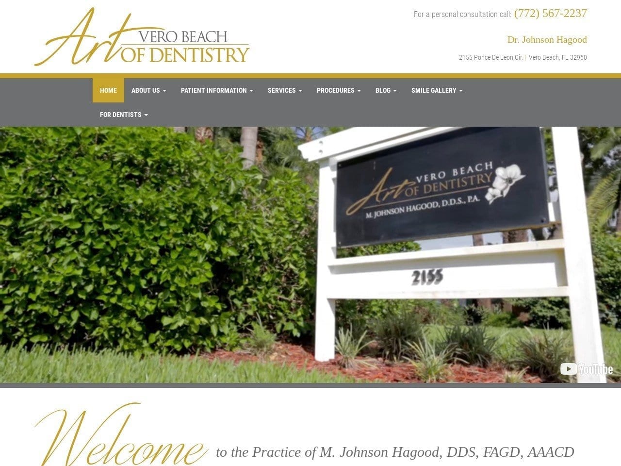 Vero Beach Art of Dentistry Hagood M Johnson DDS Website Screenshot from verobeachartofdentistry.com