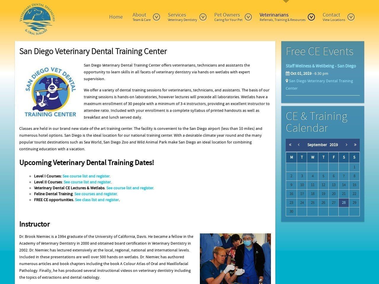 Vet Dental Training Website Screenshot from vetdentaltraining.com