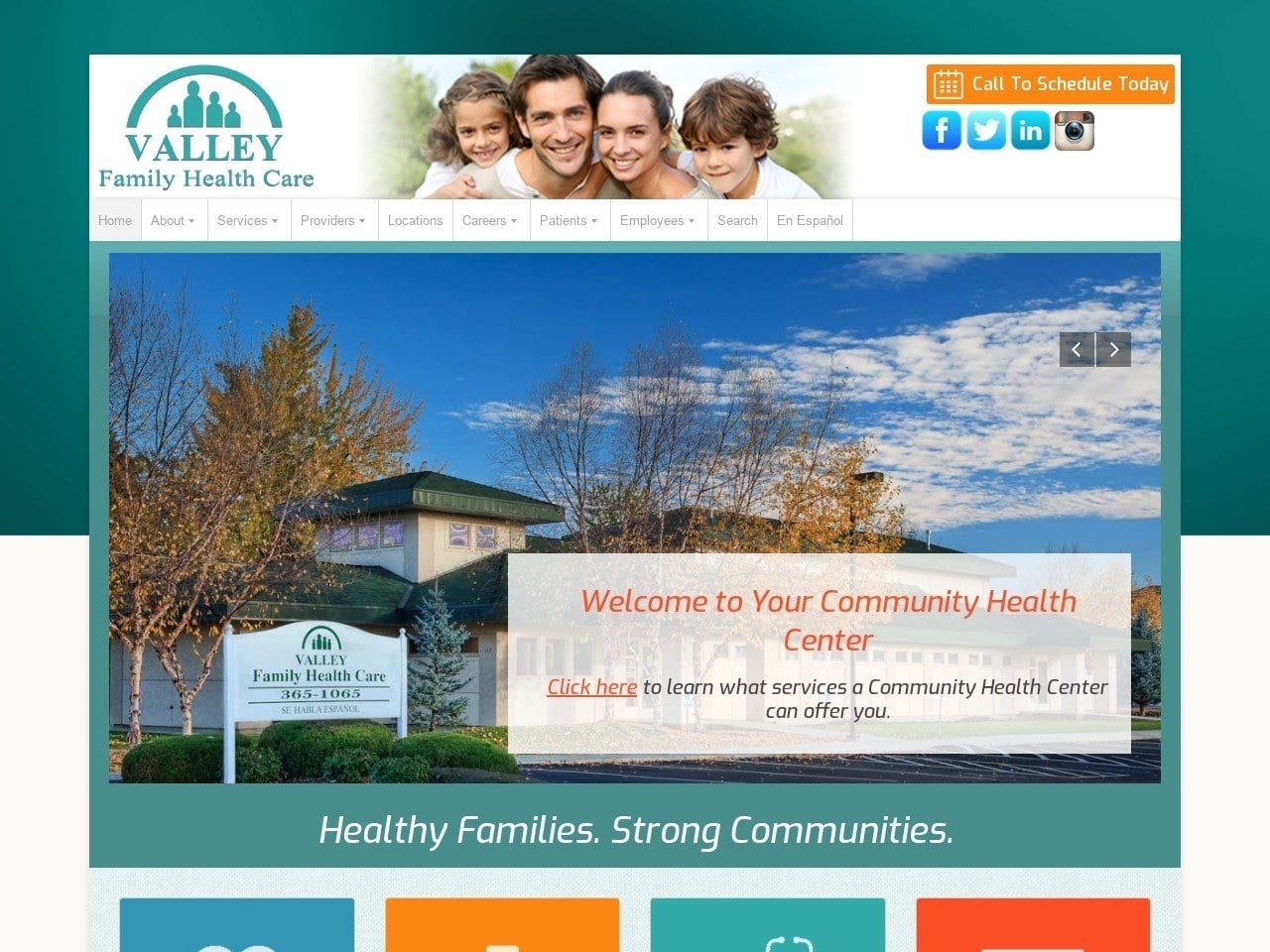 Valley Family Health Care Website Screenshot from vfhc.org