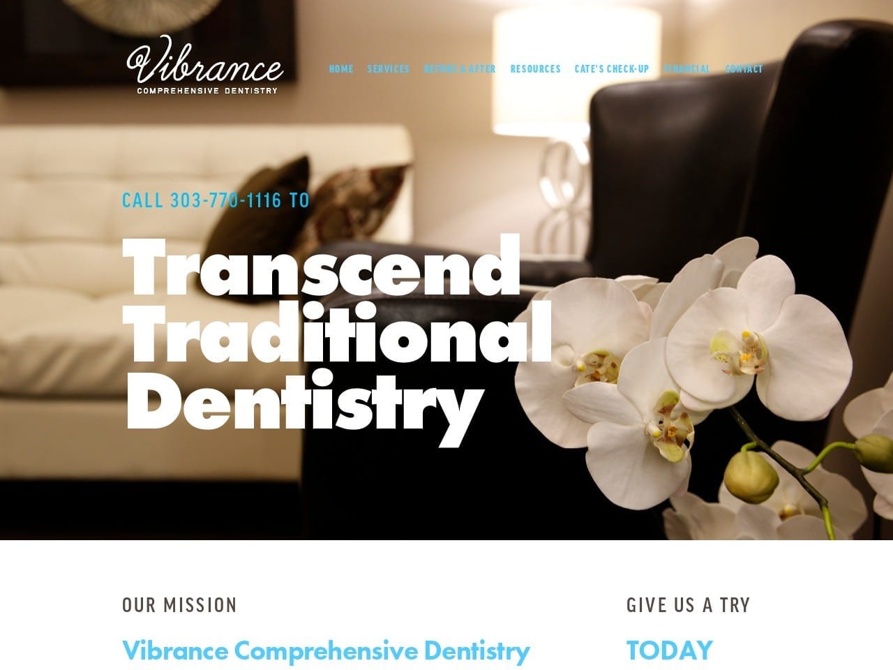 Vibrance Dentistry Website Screenshot from vibrancedentistry.com