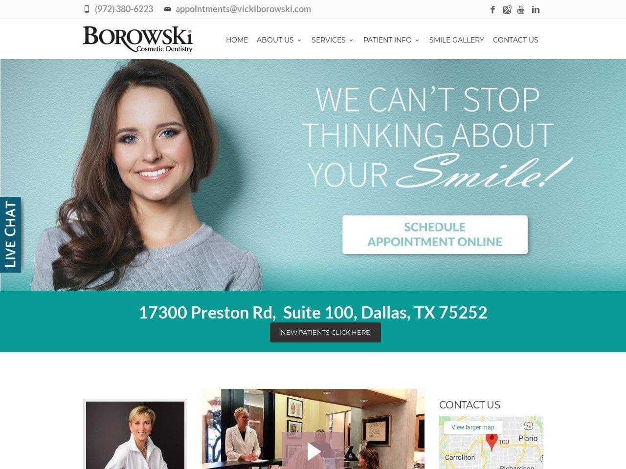 Borowski Cosmetic Dentist Website Screenshot from vickiborowski.com