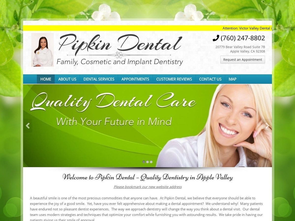 Victor Valley Dental Group Website Screenshot from victorvalleydental.com