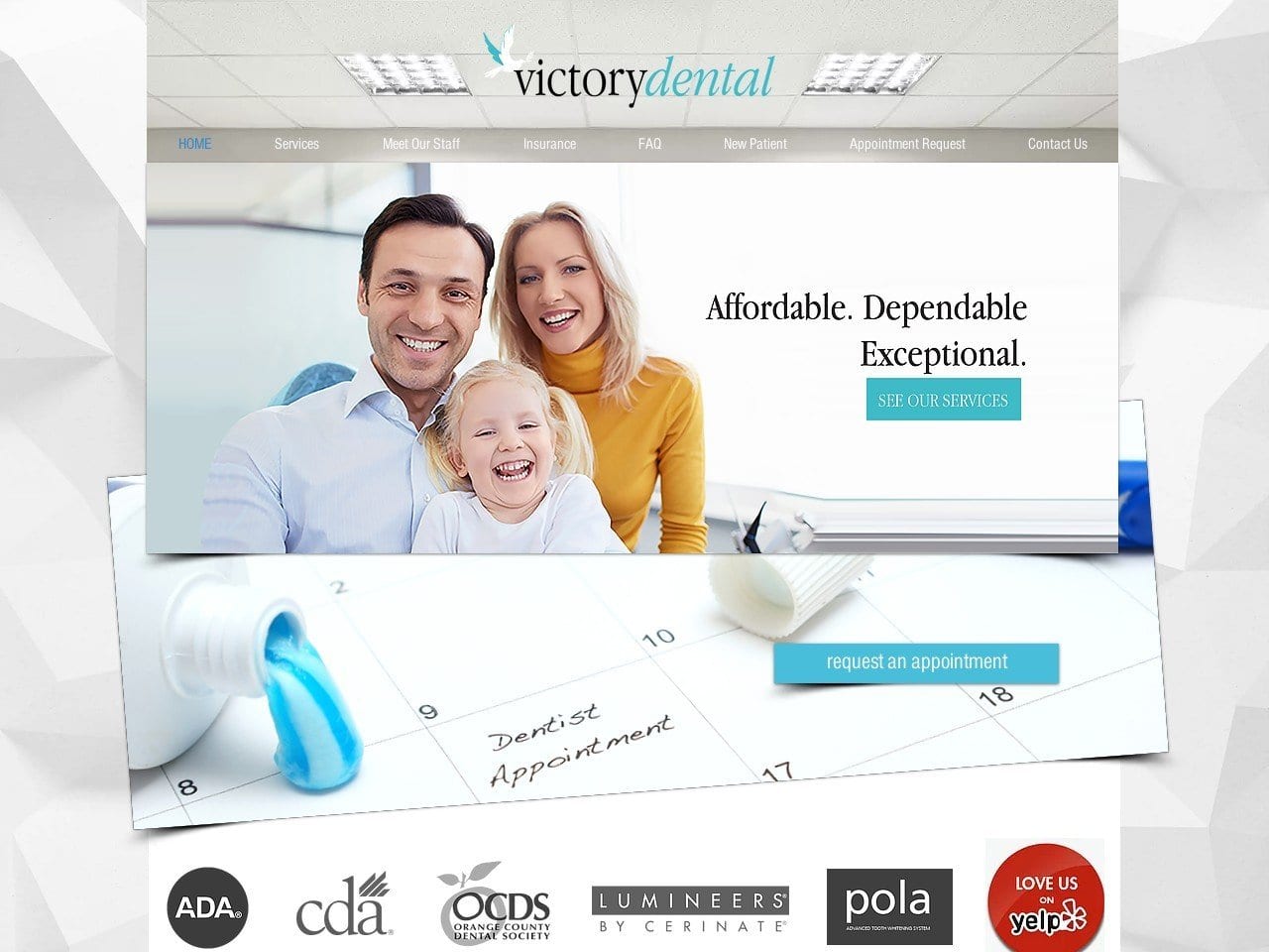 Victory Dental Practice Website Screenshot from victorydentalpractice.com