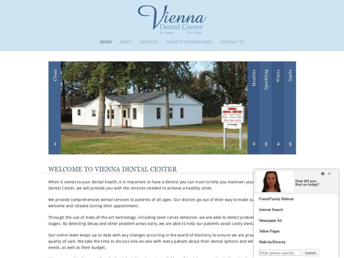 Vienna Dental Center Website Screenshot from viennadentalcenter.com