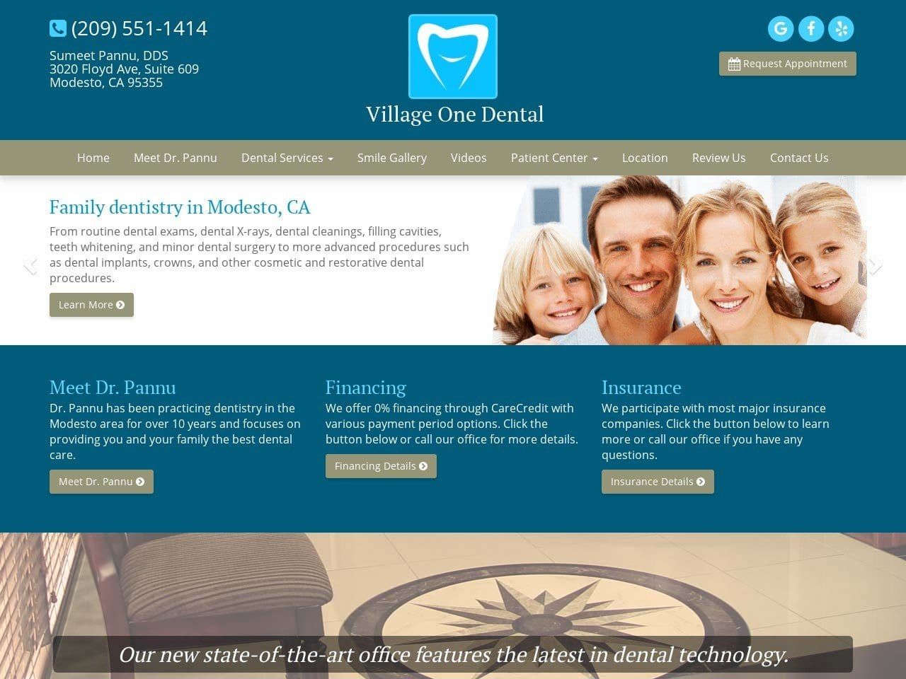 Village One Dental Website Screenshot from villageonedental.com